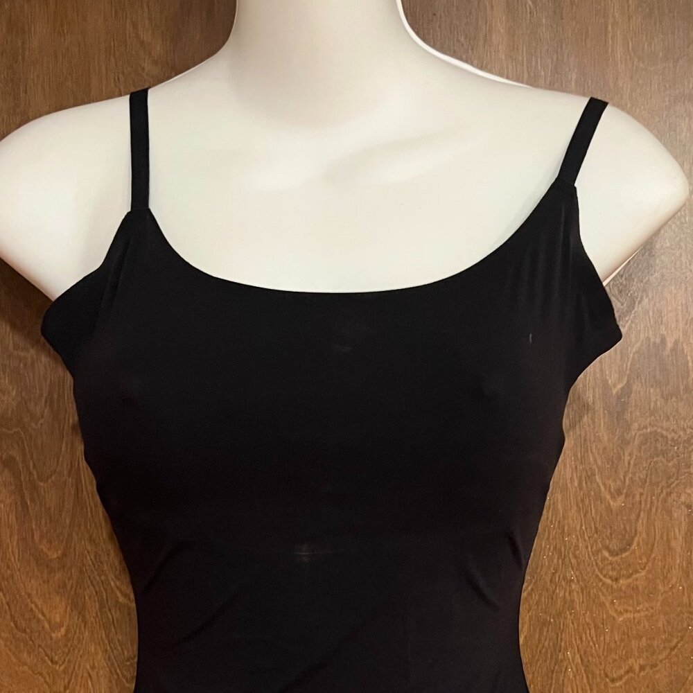 SPANX "THINSTINCTS" BLACK CAMI - CONVERTIBLE ADJUSTABLE STRAPS FAB COND SZ M